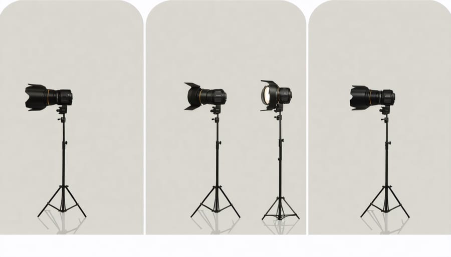 Technical diagram illustrating placement of key light, fill light, and rim light for outdoor portraits