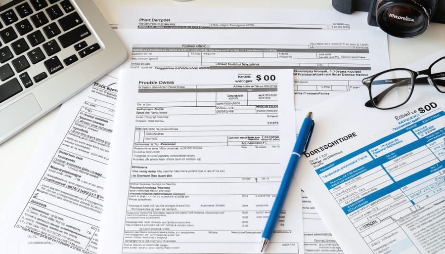 Photography business financial documents and expense tracking system