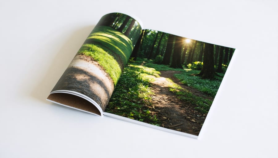 Close-up of recycled paper and eco-friendly printing materials