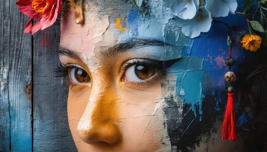 Elder artisan teaching young photographer traditional pottery techniques in workshop