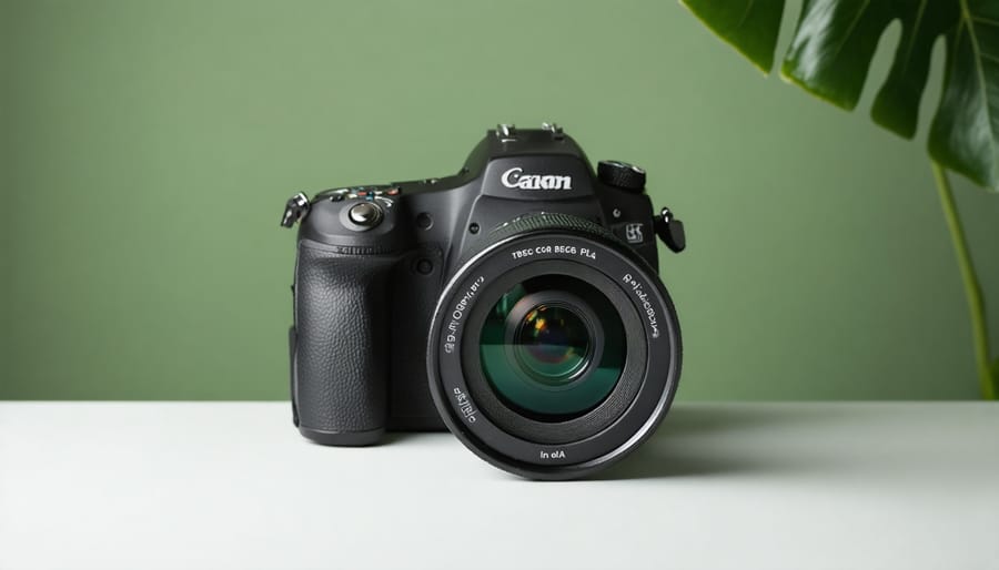 Eco-friendly PLA filament spool next to 3D printed camera grip component