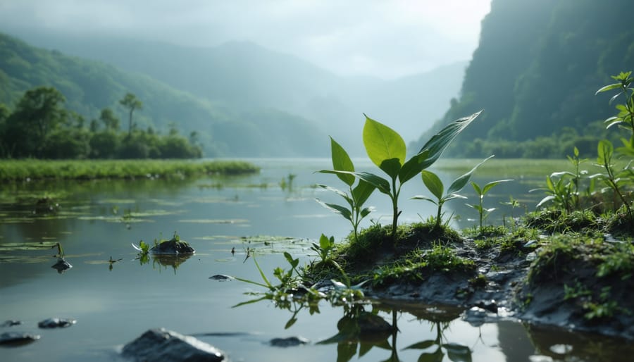 Environmental photographers collaborating with local community member while reviewing images together