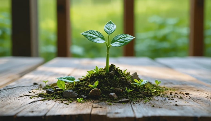Failed biodegradable 3D prints being disposed of in compost bin