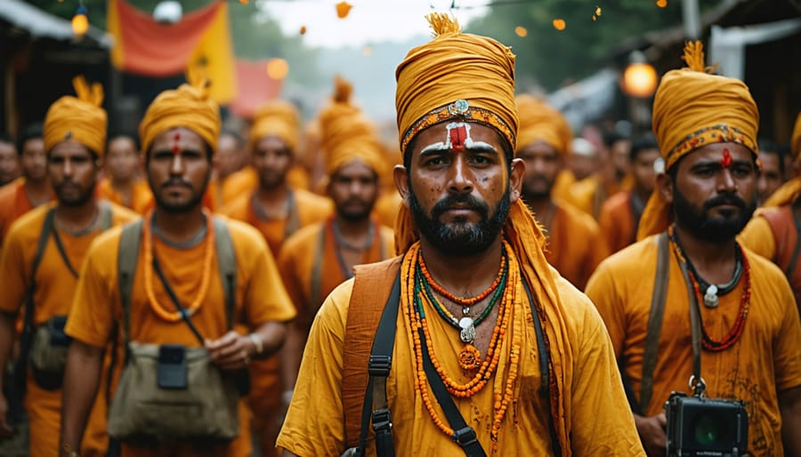 Vintage large format plate camera on tripod from early 1900s festival photography era