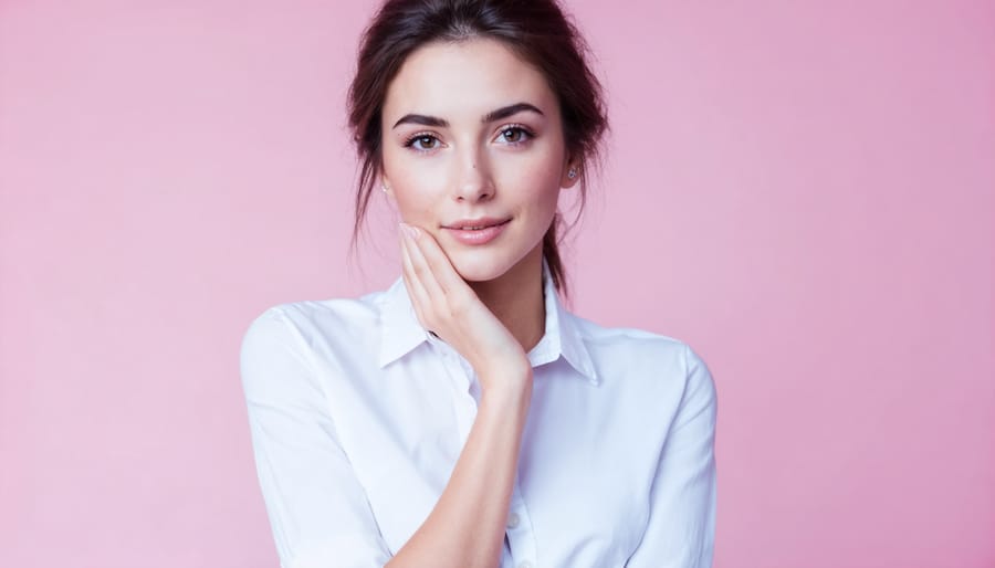 Smartphone displaying photo editing app interface on modern workspace