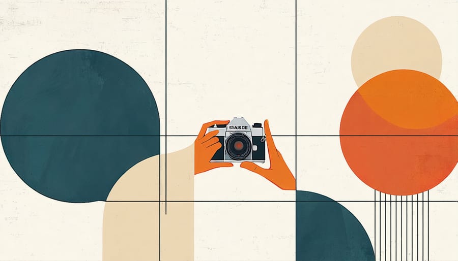 Hands exchanging printed photograph and note across table representing fair exchange