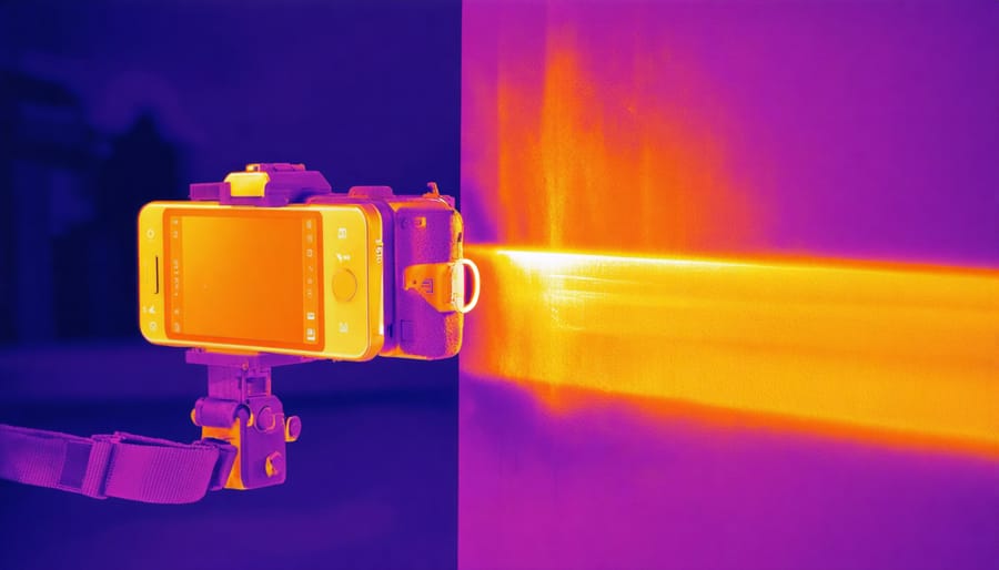 Thermal camera attachment device connected to smartphone for portable infrared imaging
