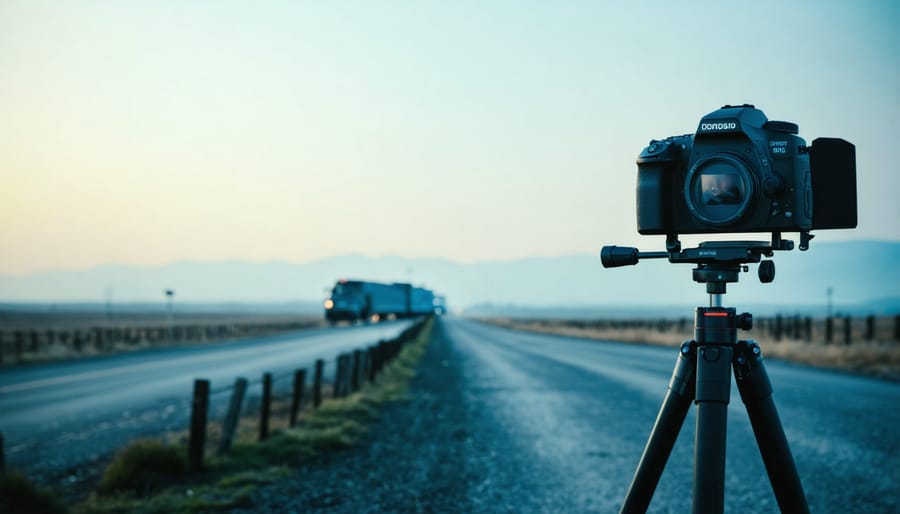 Video editor working with VFX compositing software on multiple monitors