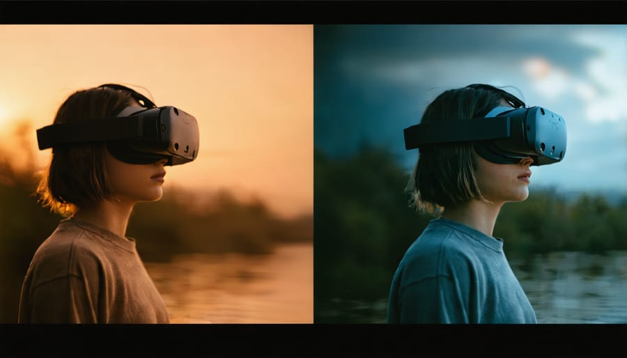 Collection of VR viewing devices including headset and mobile viewer options