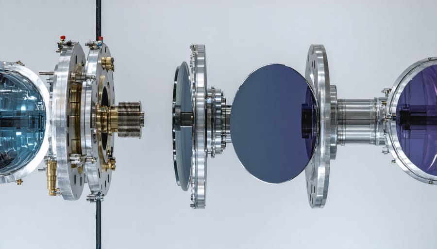 Close-up of curved X-ray telescope mirror assembly showing precision optical surfaces