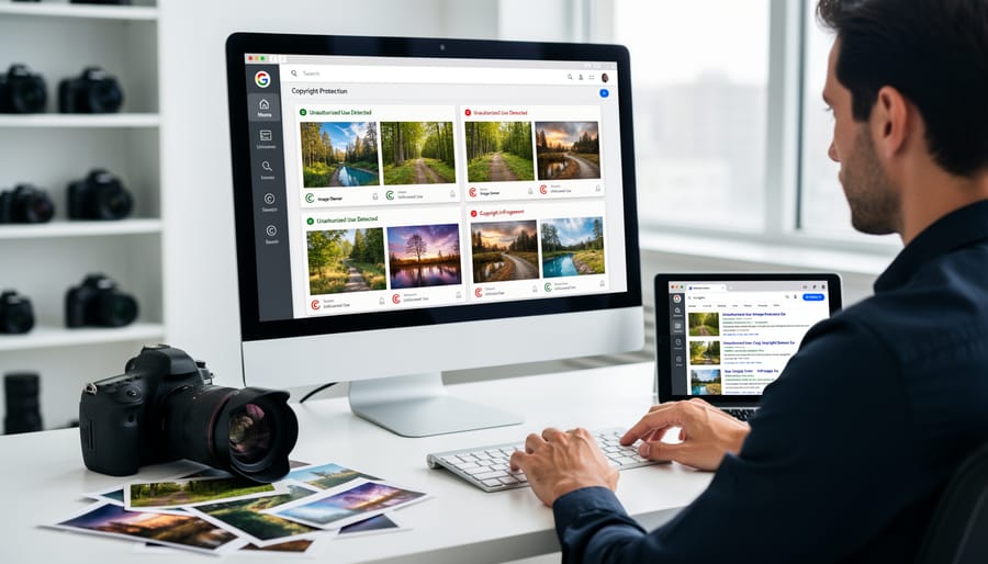 Photographer using reverse image search to find unauthorized use of their work