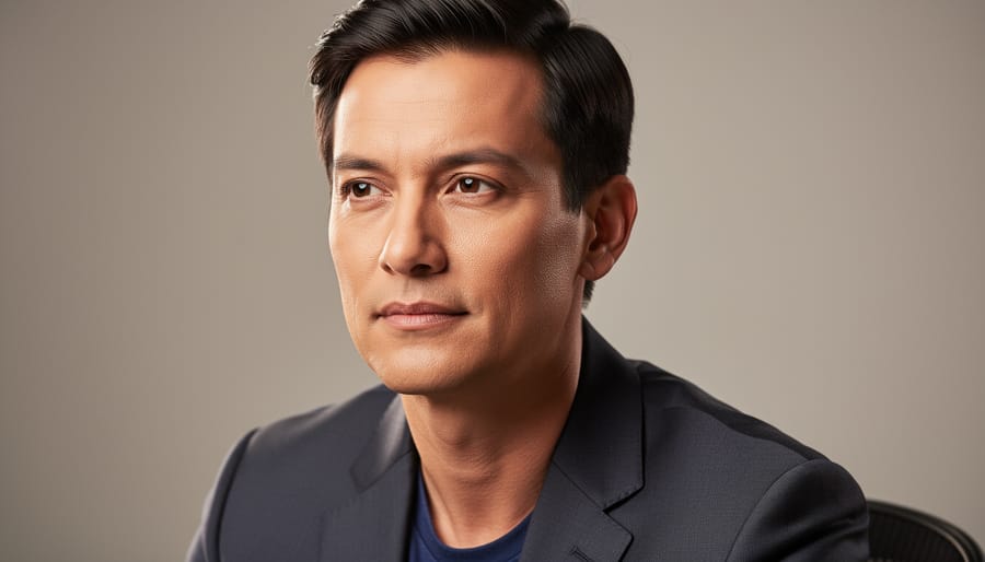 Portrait of woman with professional two-light setup showing dimensional lighting and controlled shadows