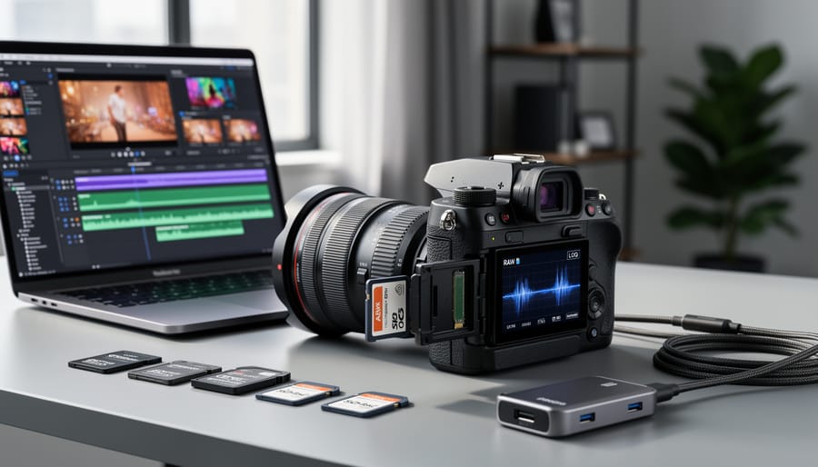 Cinema camera memory cards and external drives for RAW video recording