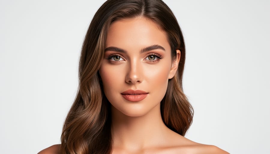 Portrait with accurate natural skin tones under calibrated studio lighting