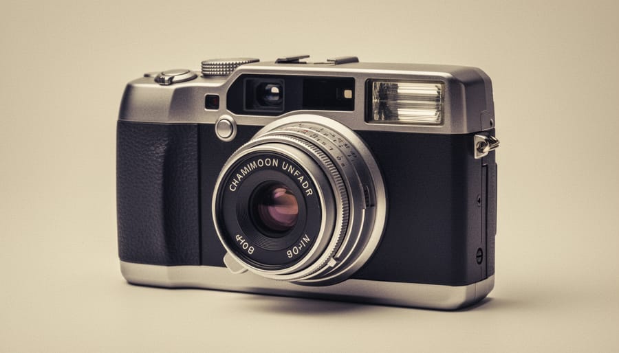 Laptop screen displaying vintage video camera footage with characteristic analog aesthetic