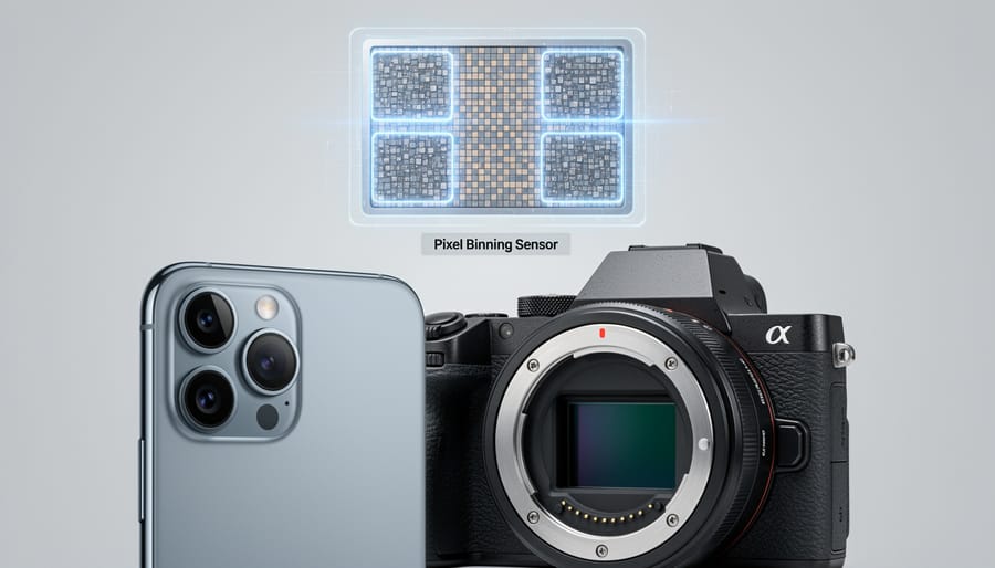 Mirrorless camera with exposed sensor showing modern imaging technology