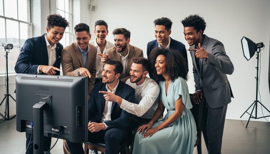 Photographer working collaboratively with subject during cultural portrait session