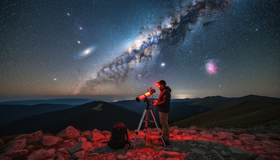 Dark sky location with Milky Way visible above silhouetted trees