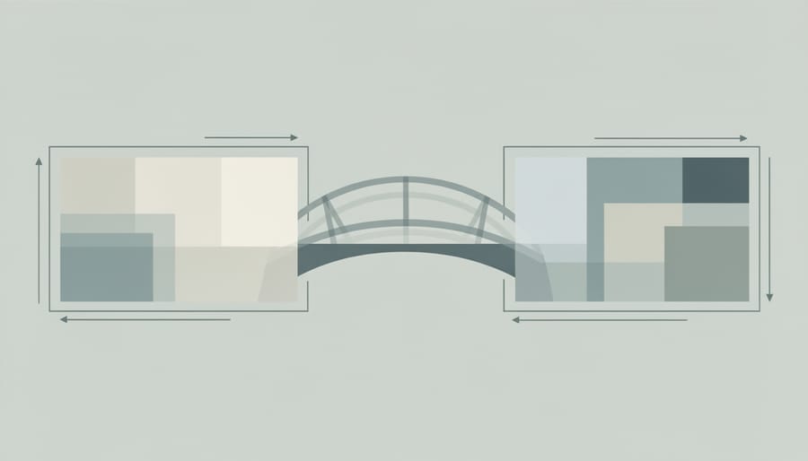 Editor’s desk with footage-like light effect suggesting video transitions during post-production