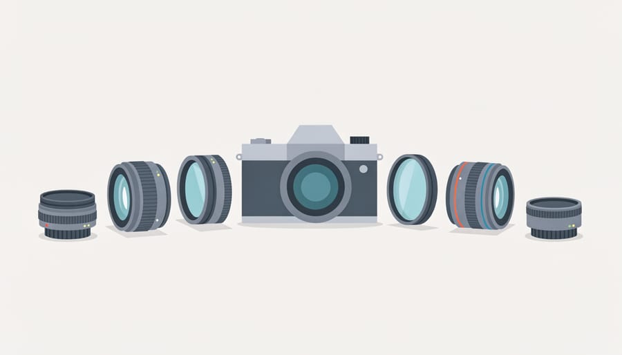 Close-up of a hand holding camera strap and lens filters symbolizing backup compatibility